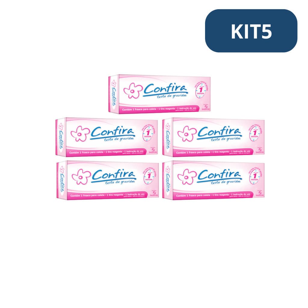Teste De Gravidez Kit com 5 Confira em tira Sanfarma