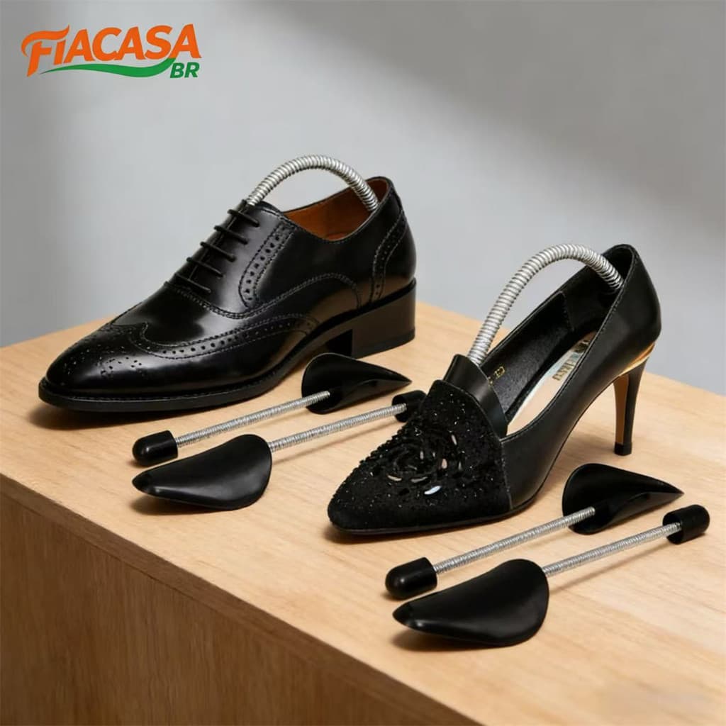 Forma de Sapato Preta Universal - Anti-rugas e Anti-deformação para Sapatos Sociais e Tênis