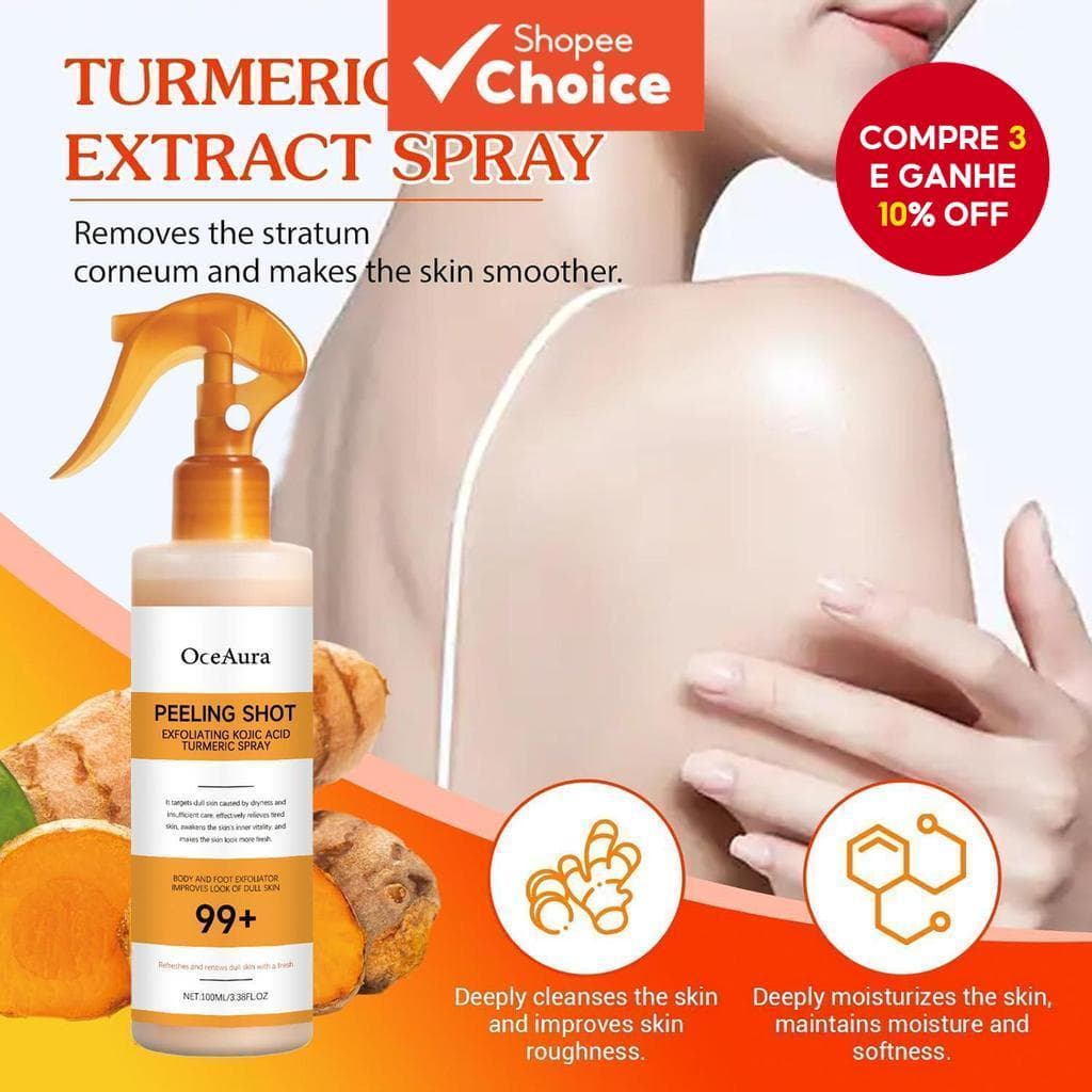  Cuidados Avançados com Queratina Corpo Spray Ácido Kójico Cúrcuma Esfoliante Suave Solução Hidratante Nutritivo