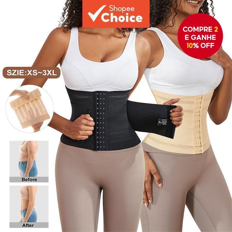  Cinto Respirável para Modelagem Feminina Modelador de Corpo Espartilho Cinta de Emagrecimento para Perda de Peso e