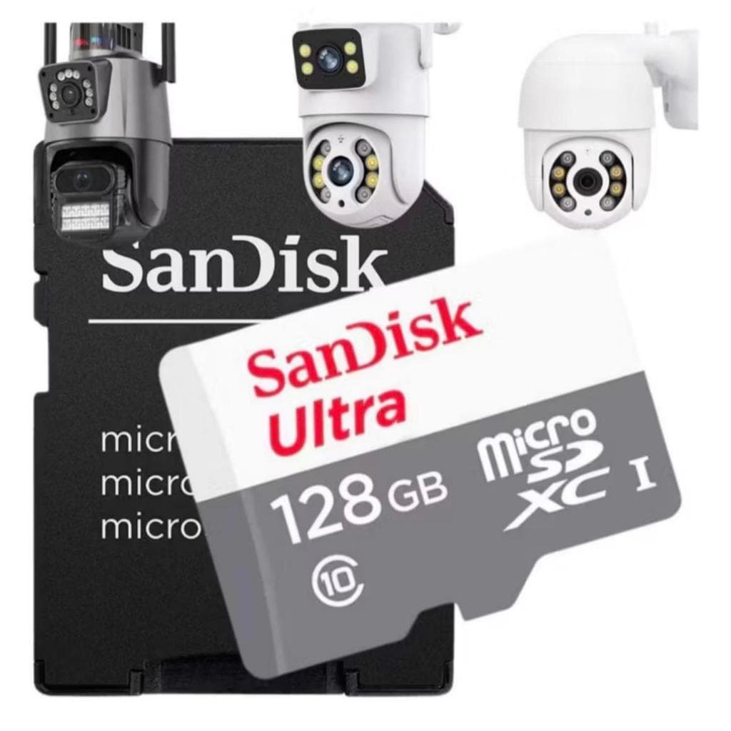 Cartão de Memória Sandisk MicroSD 128GB Classe 10 para Câmeras de Segurança e Celulares