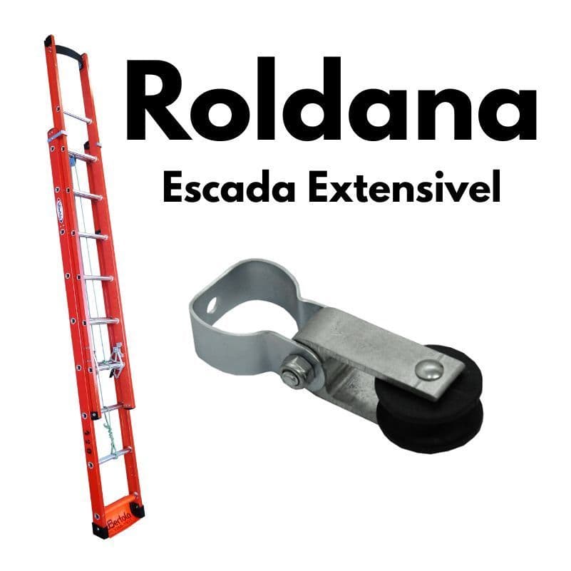 ACESSÓRIO / REPOSIÇÃO Escada Extensível em Fibra de Vidro Profissional - Roldana de Nylon Superior WBertolo
