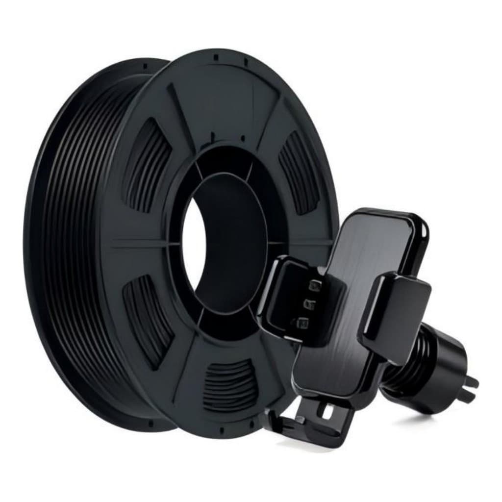 Filamento PLA Preto Brilhante  Silk Premium 1Kg 1,75mm Efeito Aveludado Impressora 3D FDM