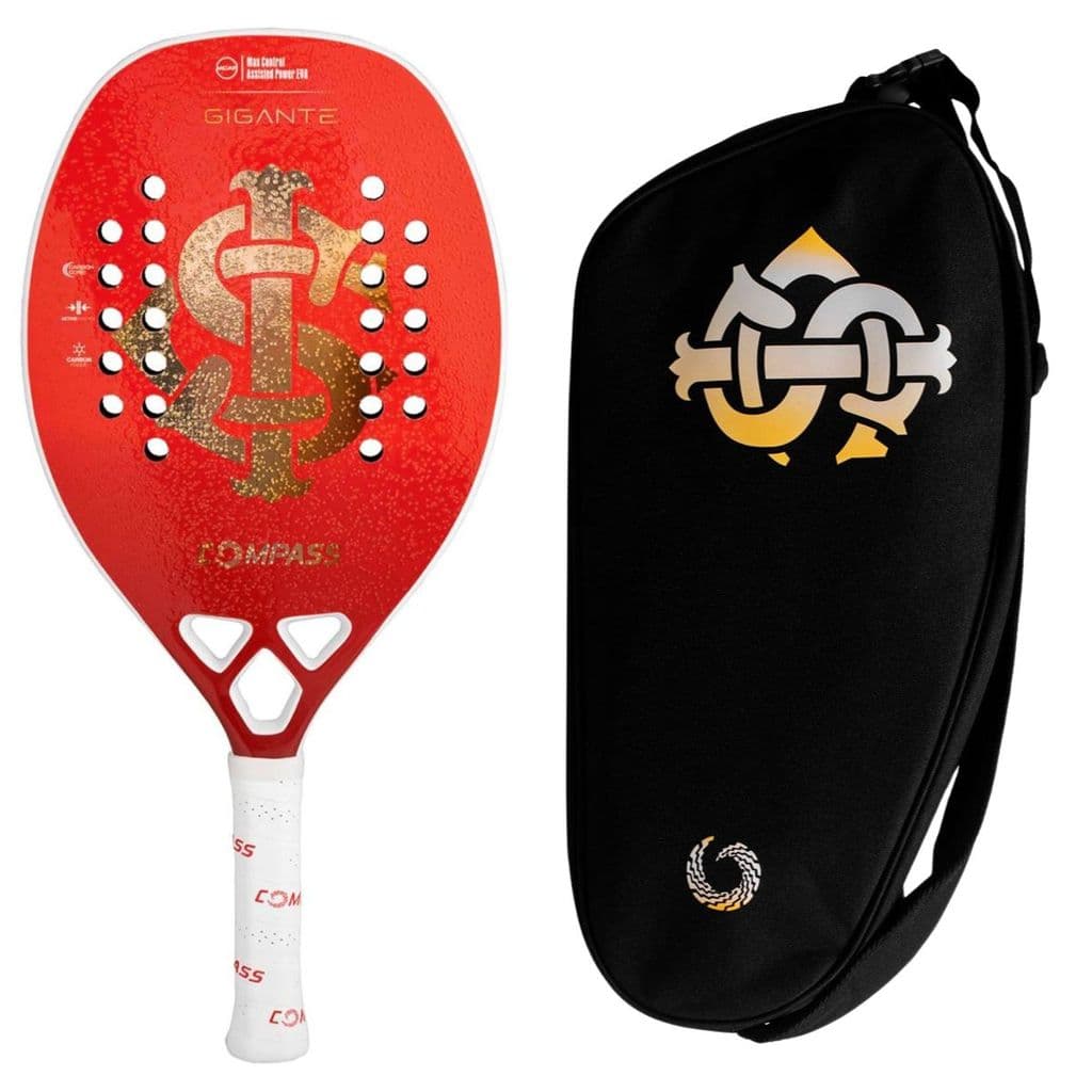 Kit Raquete + Raqueteira Bolsa Beach Tennis Compass Inter Colorado Vermelha Gigante