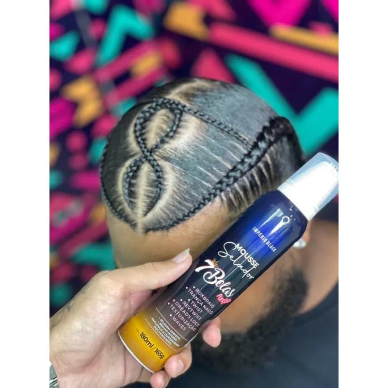 Mousse Selador 7 Belas 150ML - Império Black | Fixação e Finalização para Tranças e Penteados