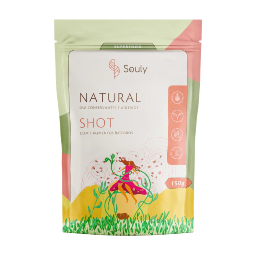 Natural  Shot Souly S/ Glúten Vegano S/Transgênico 150g