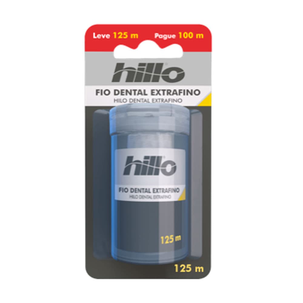 Fio Dental Hillo Extra Fino Leve 125m e Pague 100m