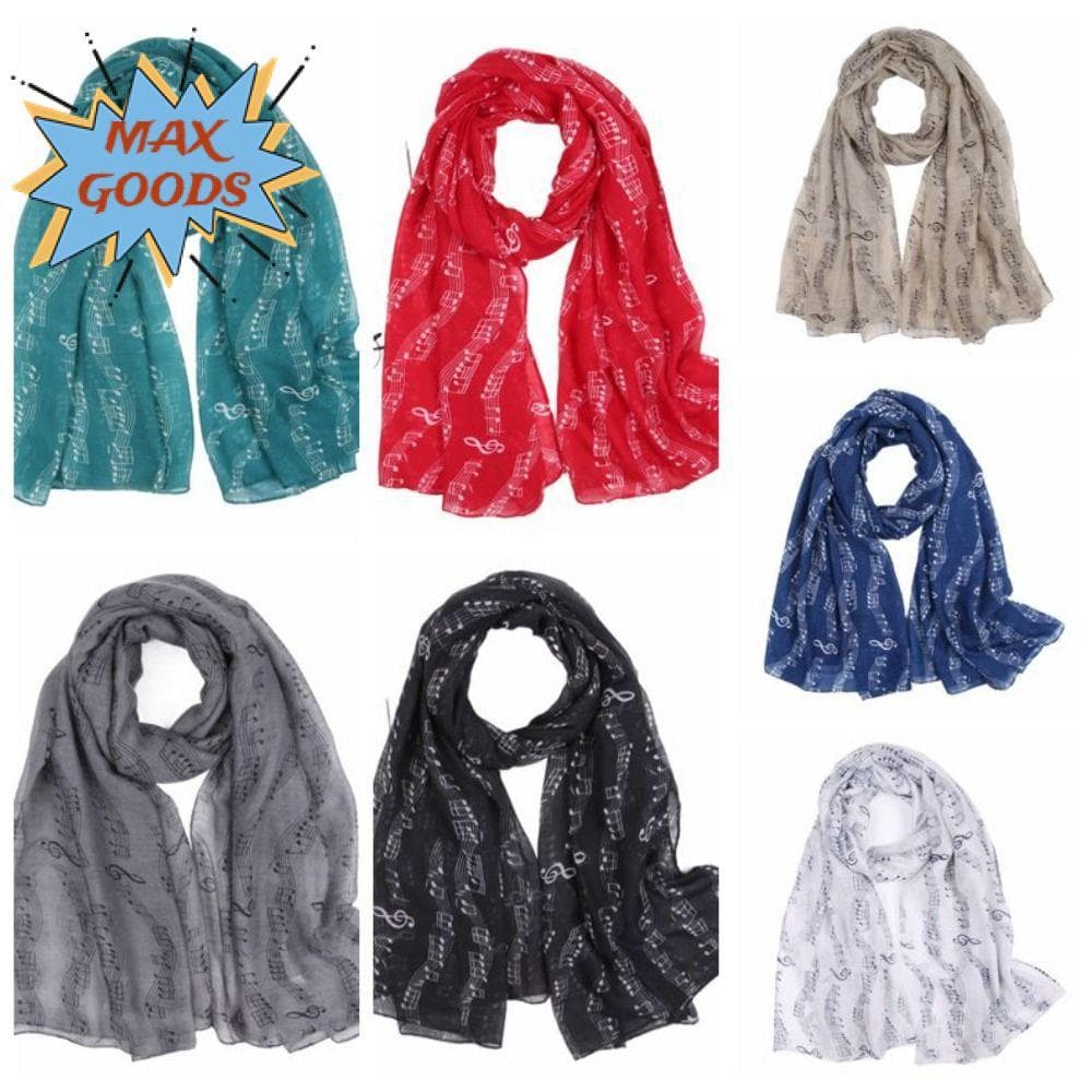 MAXGOODS Xale Floral De Nota Musical , Lenço Colorido E Suave Com Estampa Voile De Algodão