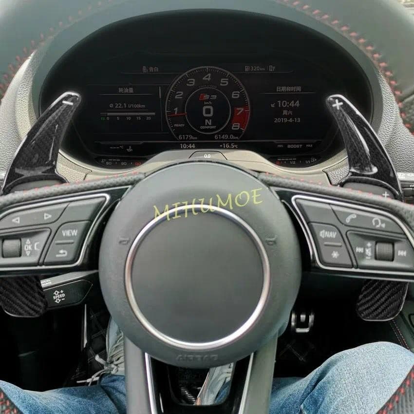 Extensão De Pá De Mudança De Fibra De Carbono Para Audi A3 A4 A5 Q2 Q3 Q5 Q7 Q8 SQ2 SQ5 SQ7 SQ8 TT S3 S4 S5 Volante Aces