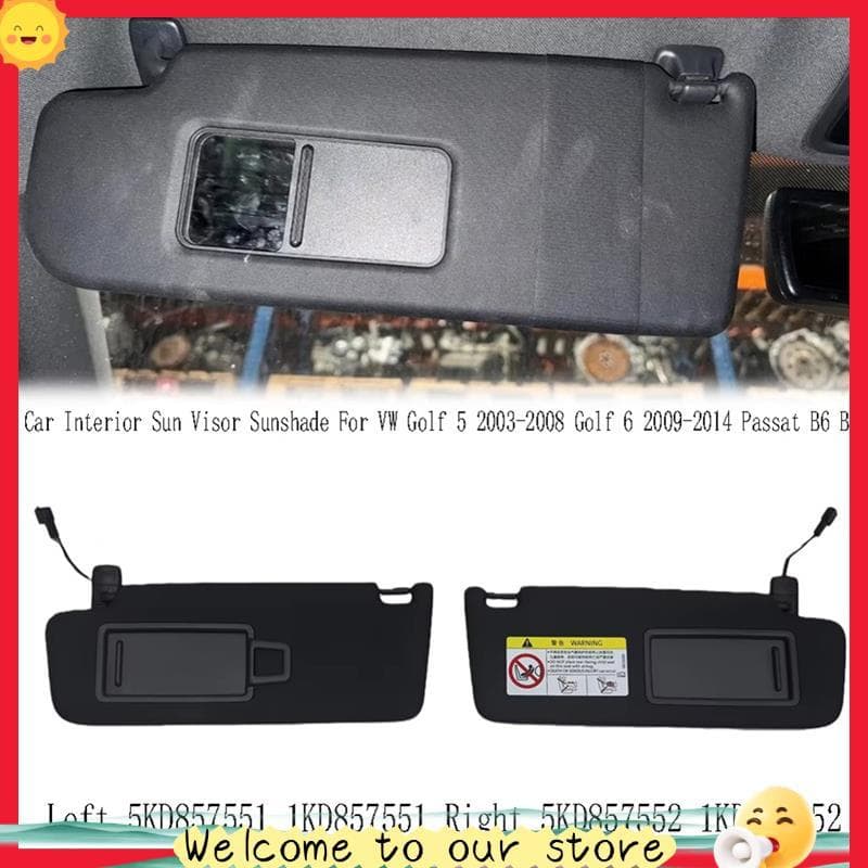 sassoon1 Protetor Solar Viseira Golf 5 2003-2008 6 2009-2014 B6 B7 Interior Do Carro Direito 5KD857552 1KD857552 Preto