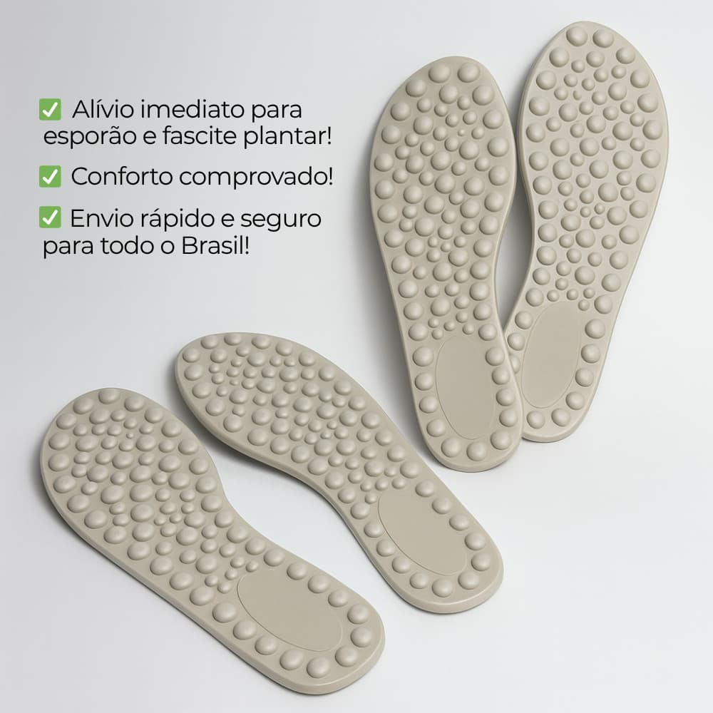 Palmilha Ortopédica Anti impacto Massageadora Para Esporão e Fascite Plantar Macia