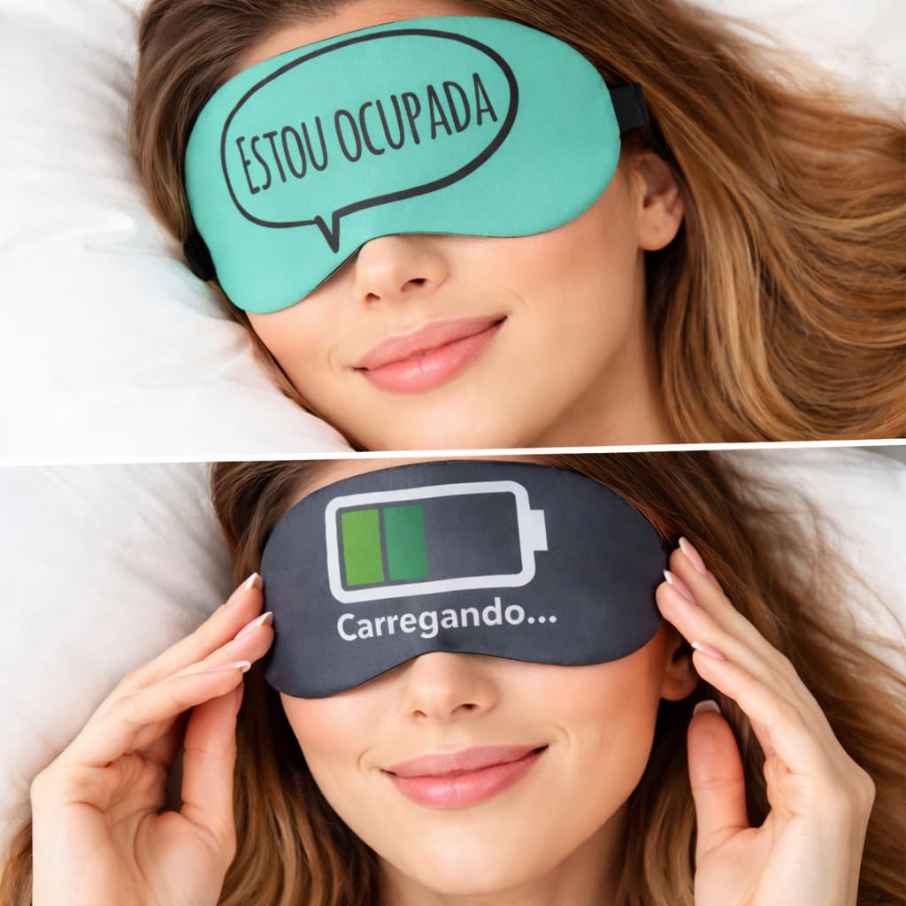 Kit 2 Máscaras De Descanso Termo Gel Frio e Quente Tapa Olhos Confortável De Dormir Repouso 18,5x9,5cm