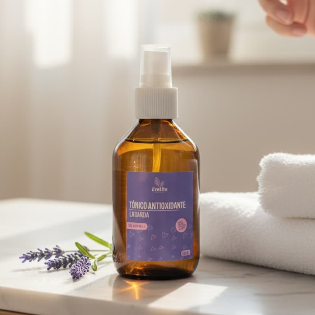 Tônico facial Antioxidante | Lavanda | Linha: Tô jovem! | Vegano, natural e eco!