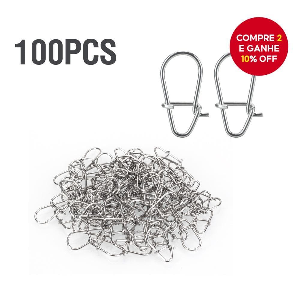 100 Pçs Conector De Isca De Pesca Snap De Alta Resistência 0 #-2 Fivela Material De Aço Inoxidável Acessórios Para Água 
