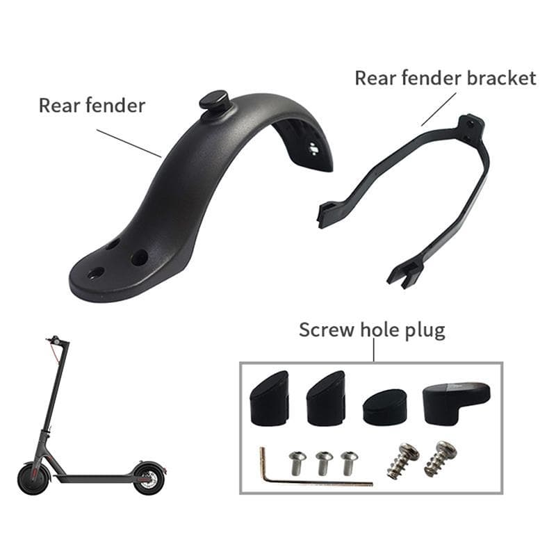 Xinghergood Guarda Fender Paralama Traseiro + Suporte + Gancho Para Patinete Elétrico Xiaomi M365