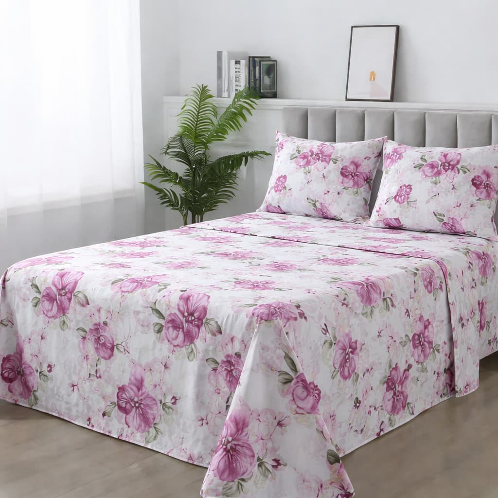 Jogo de Lençol Casal Padrão 3 Peças 100% Poliéster Microfíbra Estampado