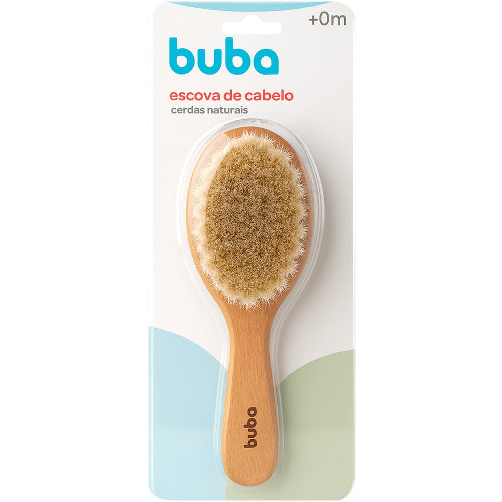 ESCOVA DE CABELO BUBA COM CERDAS NATURAIS