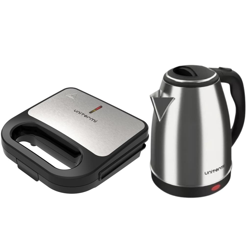 Conjunto Sanduicheira + Chaleira 1,8l Elétrica Inox Unitermi