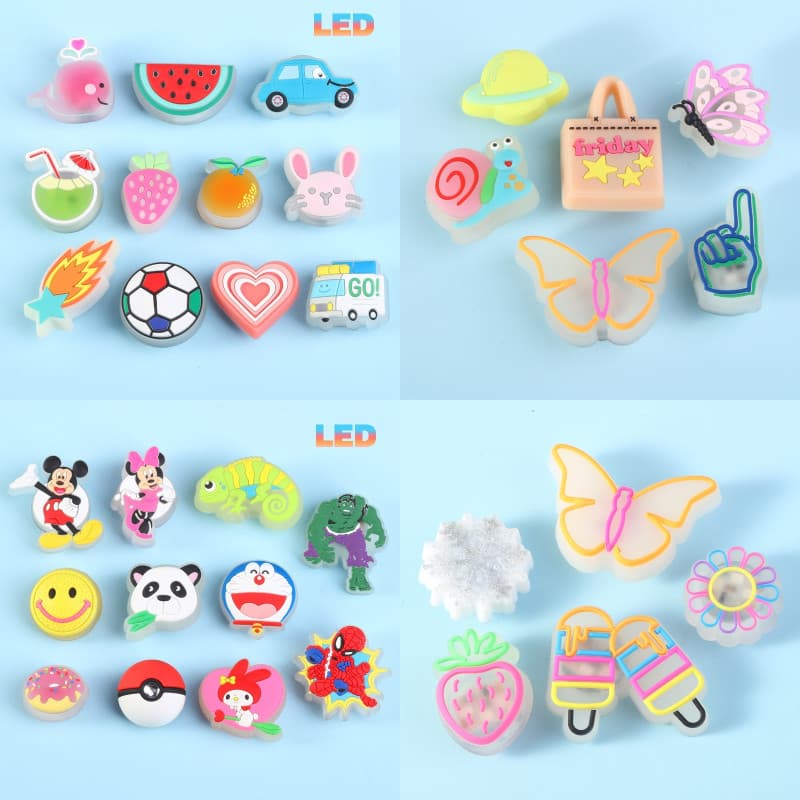 Miss Zoe LED Jibz Borboleta De Desenho Animado Buraco Sacos Acessórios DIY Luminosos