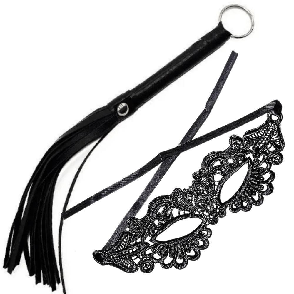 KIT Sado Tiazinha com Máscara e chicote para Festa Carnaval Fantasia Brincadeiras Diversão