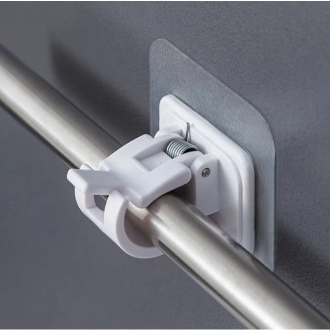 Kit Suporte Adesivo para Varão de Cortina - Instalação Sem Pregos e Ajuste Fácil