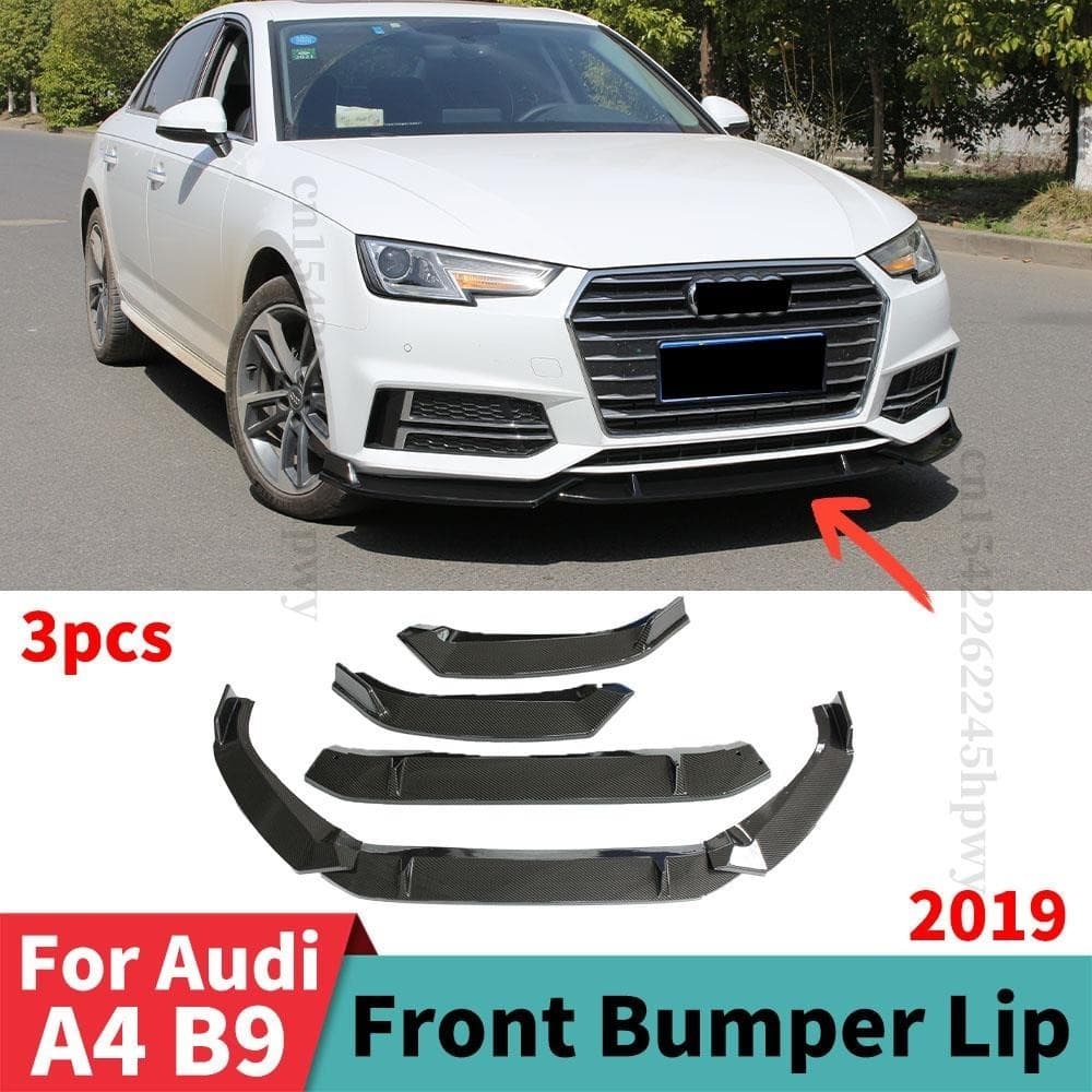 Fibra De Carbono Olhar Inferior Amortecedor Dianteiro Lábio Queixo Difusor Spoiler Protetor Guarnição Estilo Facelift Pa