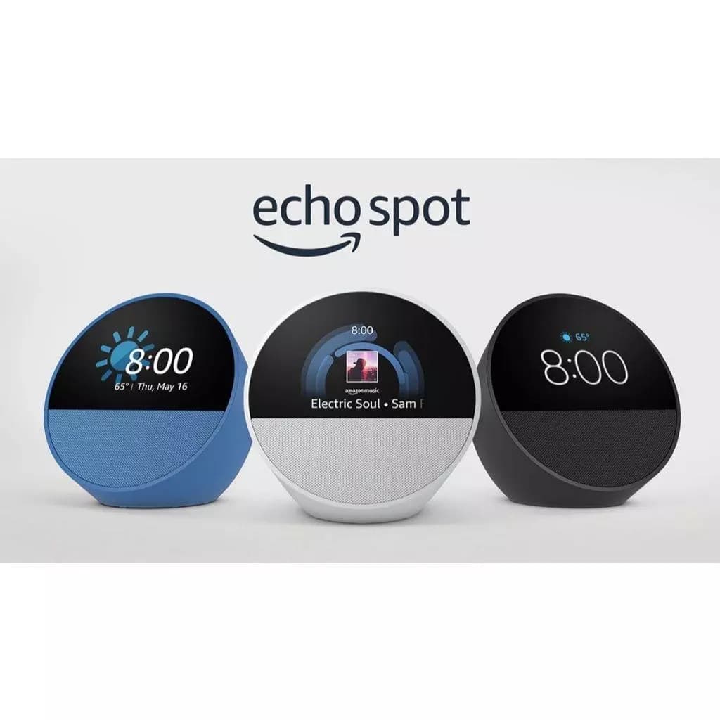 Echo Spot com  Smart Speak (Branco, Preto e Azul)