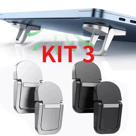 Suporte para laptop com elevação de teclado, mini suporte portátil para laptop em liga de alumínio/plástico