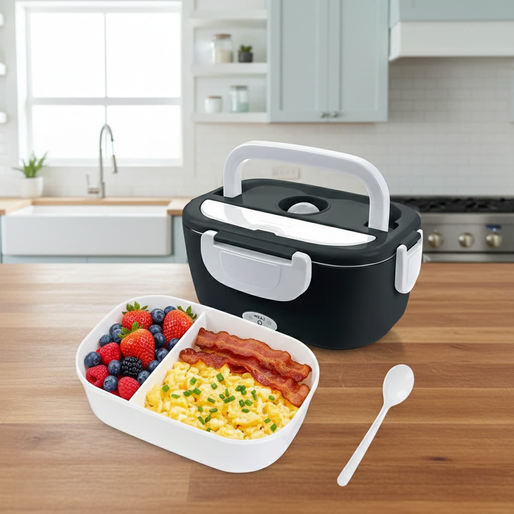 Marmita Elétrica Portátil Bivolt 110V/220V com Alça – Aquecedor de Marmitex para Viagem 40W