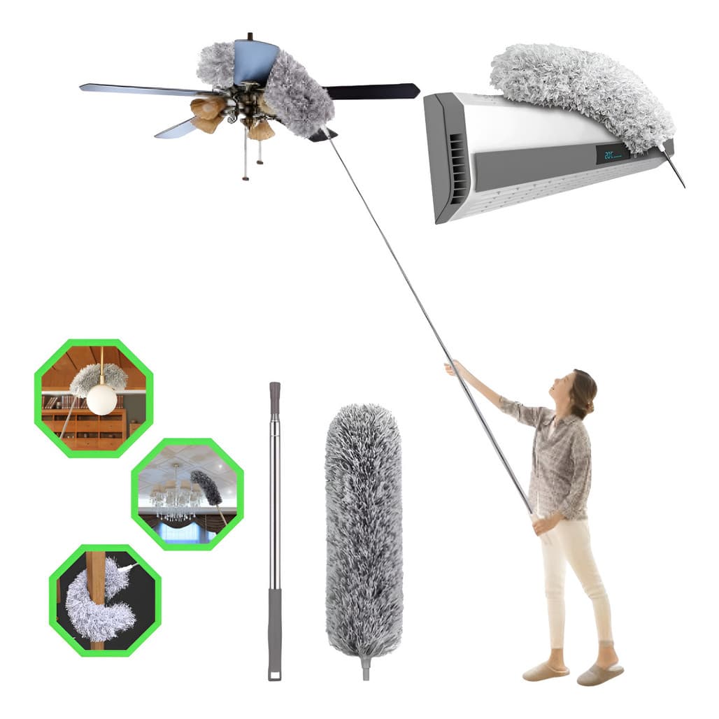 Espanador Retrátil 2,80m – Limpeza Rápida e Sem Esforço de Tetos e Cantos!