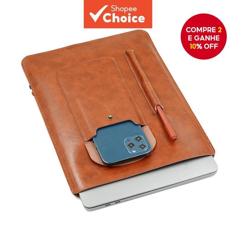 Capa Minimalista De Couro Para Laptop , De Transporte Manual Air 13 13.3 Pro 13 14 15.4 16 Polegadas