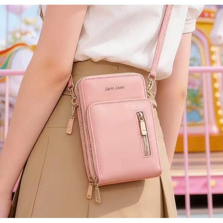 Bolsa Feminina Para Celular Com Zíper De Três Camadas Bolsa Ombro Dobrável Transversal V2422 / V2420 LING