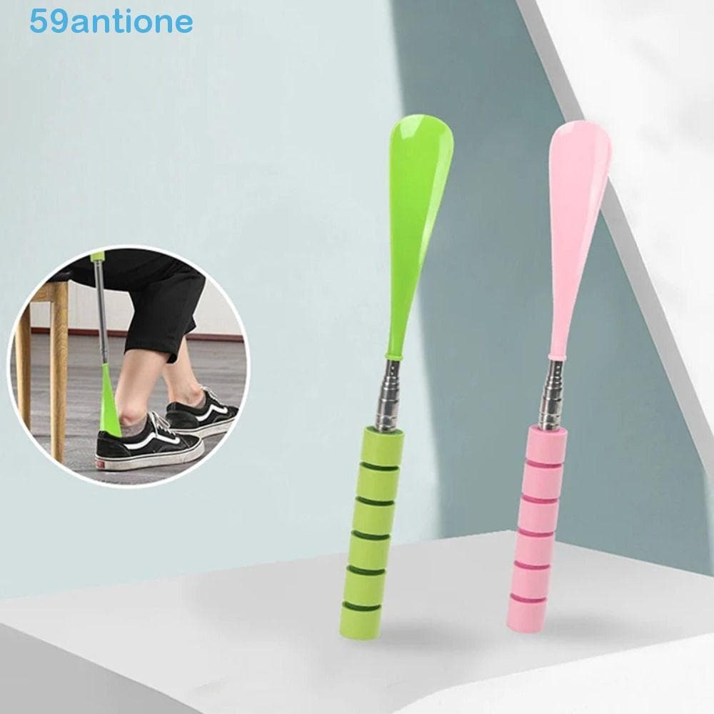 Buzina De Sapato ANTIONE , Levantador De Aço Inoxidável De 29 Cm-70 , Colher De Sapatos Ajustáveis De Plástico Com Alça 