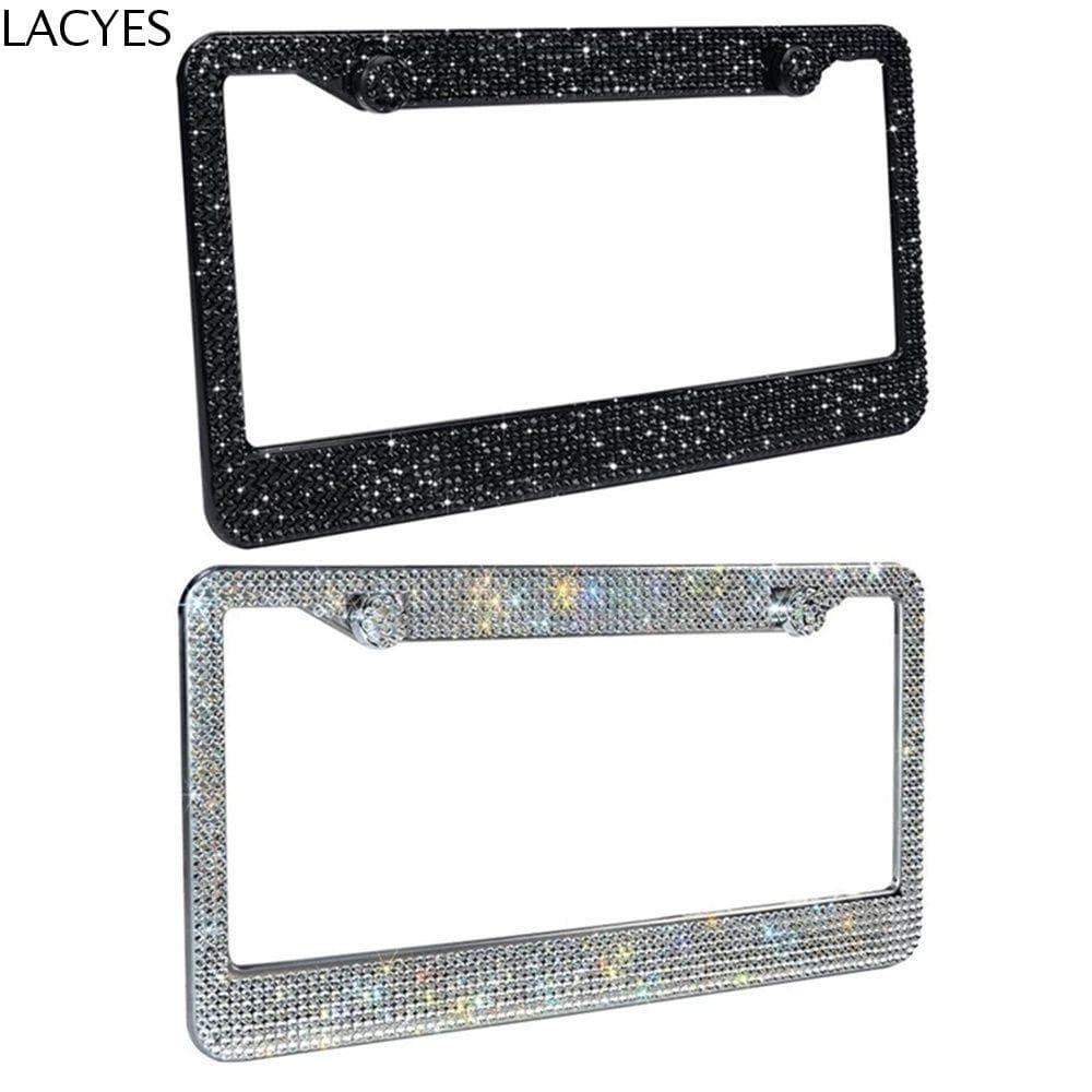 LACYES Quadro Da Placa De Licença Acessórios Do Carro Para Canadá Aço Inoxidável Luxo Cristal Bling
