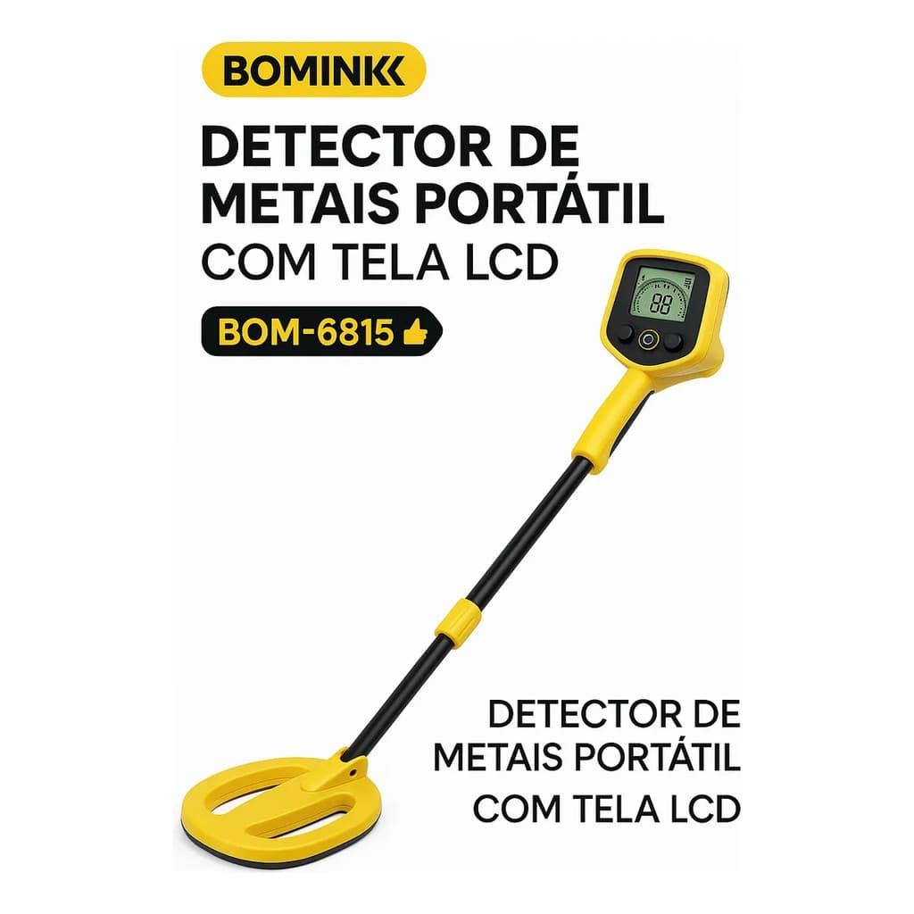 Detector de metais portatil com tela lcd bom-6815