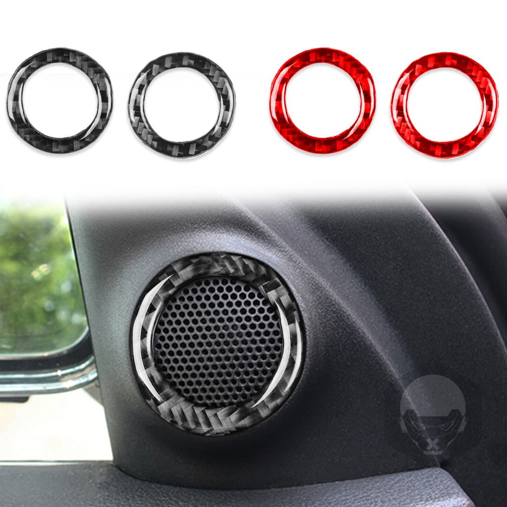 Adequado para Dodge 14-20 Durango fibra de carbono chifre alto-falante quadro adesivo acessórios de modificação Interior