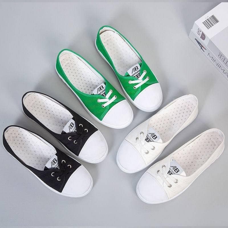 PD5 Sapatos De Lona Modernos , Femininos Da Moda Trabalho Com Sola Macia Casuais De Brancos Pequenos De Boca Rasa E Resp