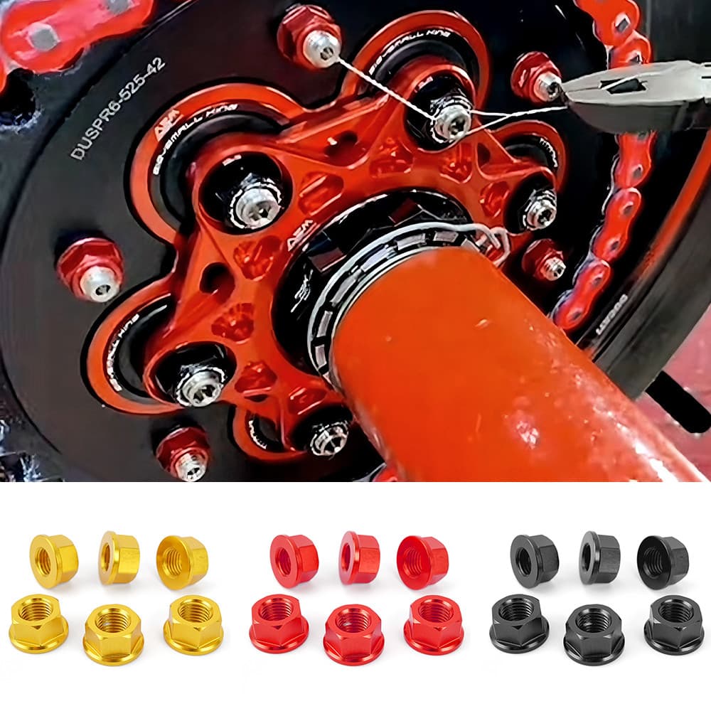 M10 * 1.25 Porcas Do Eixo Da Roda Dentada Traseira Para MV Agusta F3 F4 Brutale 675 800 1000 Dragster Rivale Superveloce