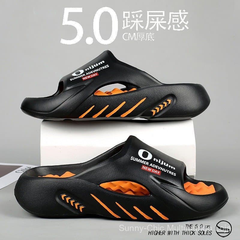 Sandálias Esportivas de Verão Masculinas Massagem Praia Antiderrapante Uso Duplo Chinelo Casual do Vietnã