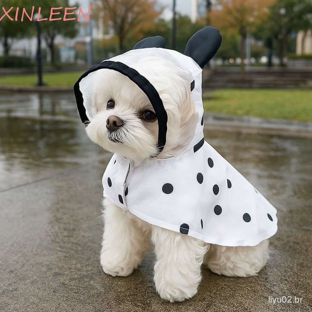 Capa De Chuva Para Cães XINLEEN , Ajustável À Prova D'água Cachorros Leve Com Orelhas De Urso De Poliéster