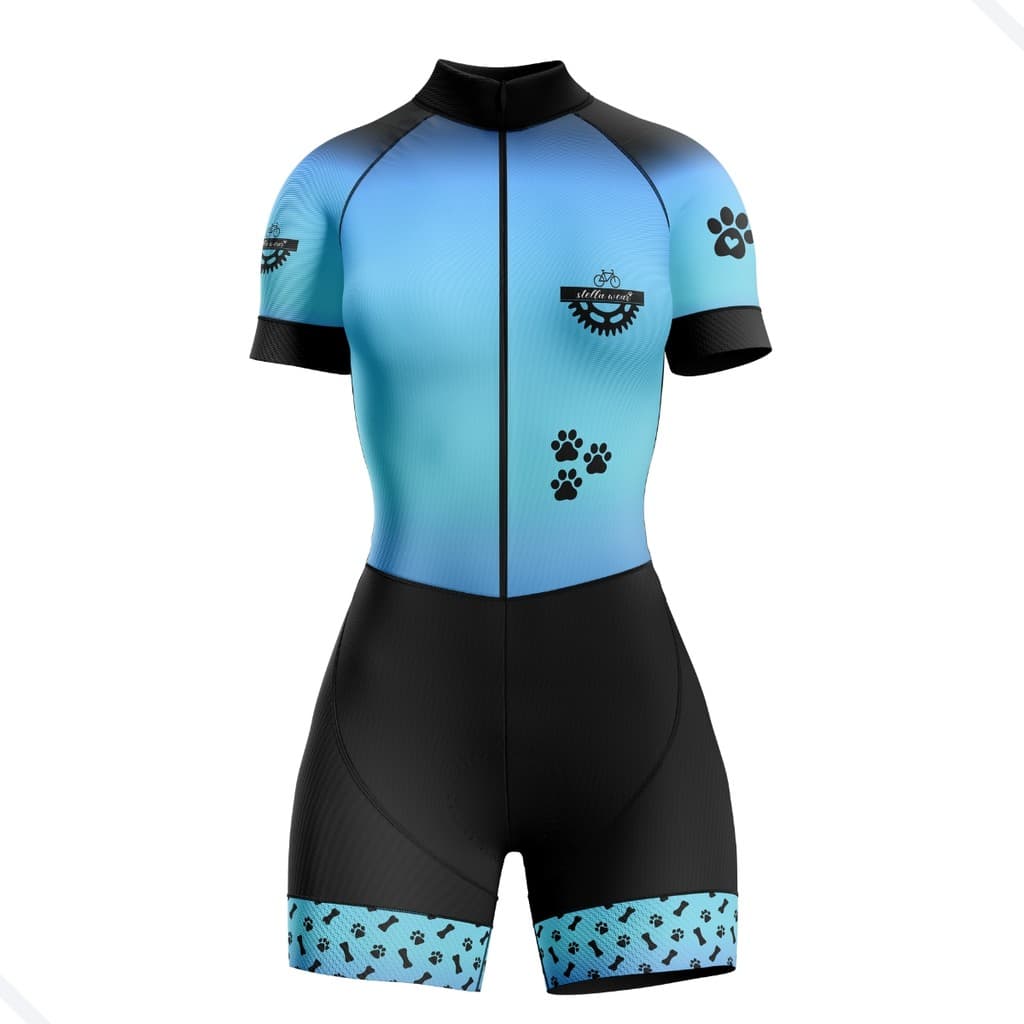 Macaquinho Ciclismo Feminino Profissional Gel Acolchoado UV Proteção MTB Speed Cachorrinhos