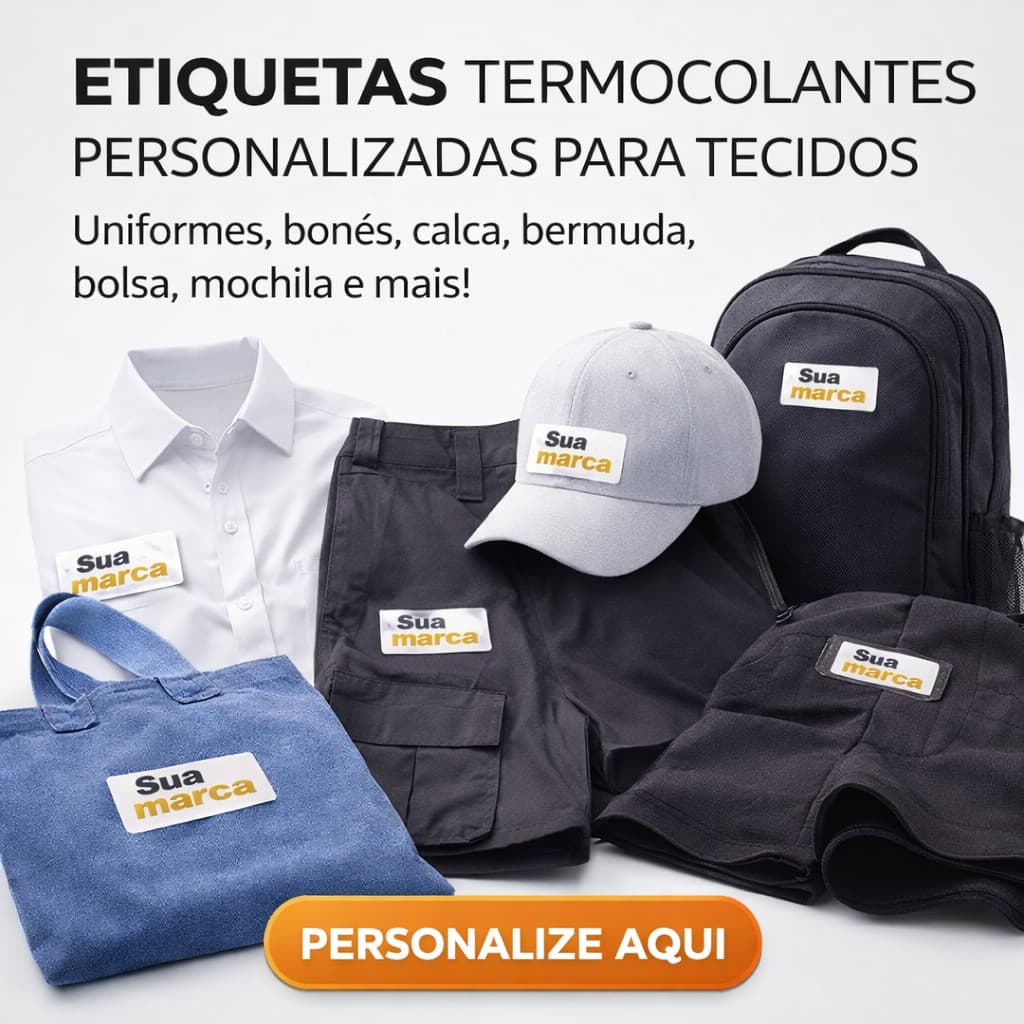 DTF Etiquetas Personalizadas com Logo Termocolante Aplique com Ferro para Roupas Alta Qualidade Envio Rápido