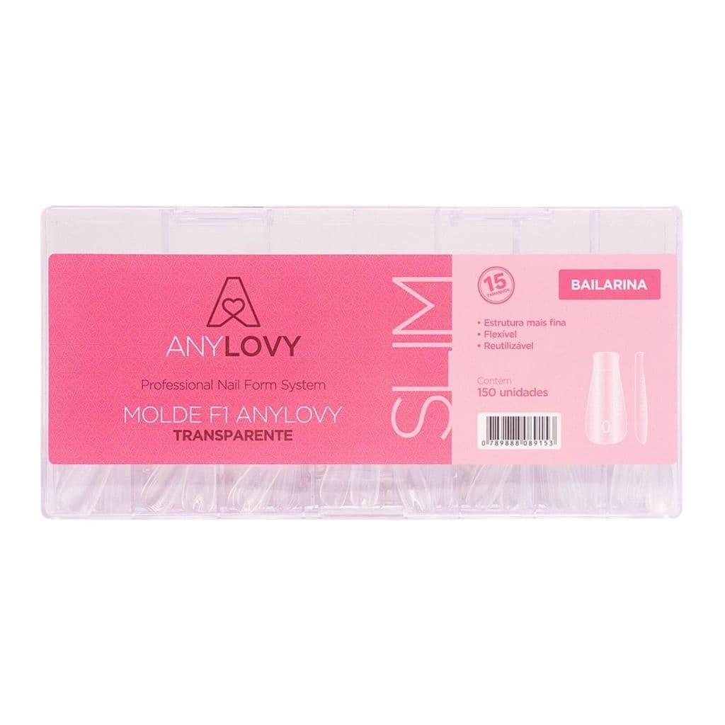 Molde F1 Slim Bailarina Anylovy Transparente Zero Milímetro 150 Unidades Lançamento Profissional