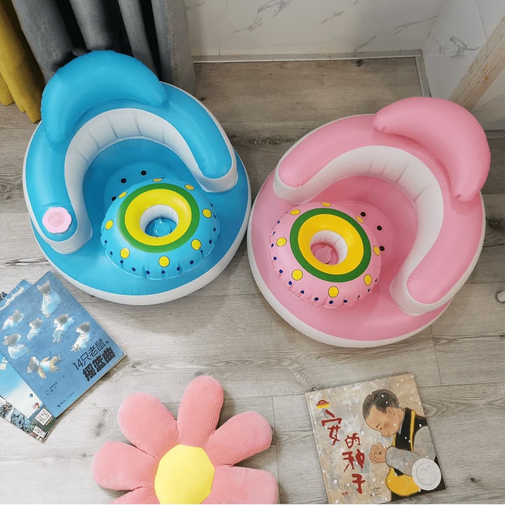 Cadeirinha Inflável Dobrável Para Bebê Comer E Banho material de PVC macio e ecológico Para Treinamento Sentado