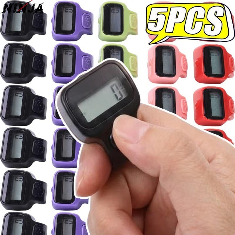 1/3/5 Unidades Contador Digital Clicker De Dedo Eletrônico-Pedômetros De Contagem De Botão Silencioso Portátil-Ferrament