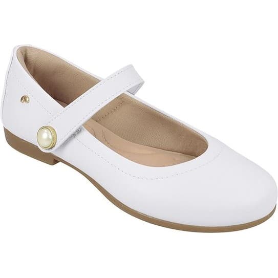 Sapato Infantil Pampili Angel Tira Autocolante Detalhe Pérola 