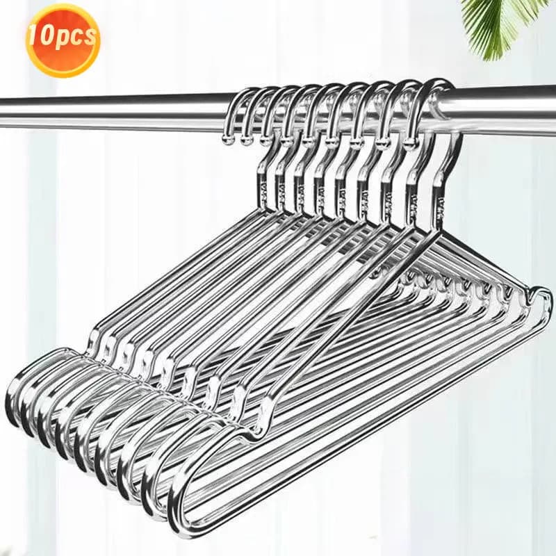 Kit 20/10/5 Cabides Tintureiro Metal Aço Cromado Adulto Cava Resistente Cabide