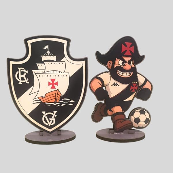 Totem Vasco time decoração para torcedor vascaino com mascote