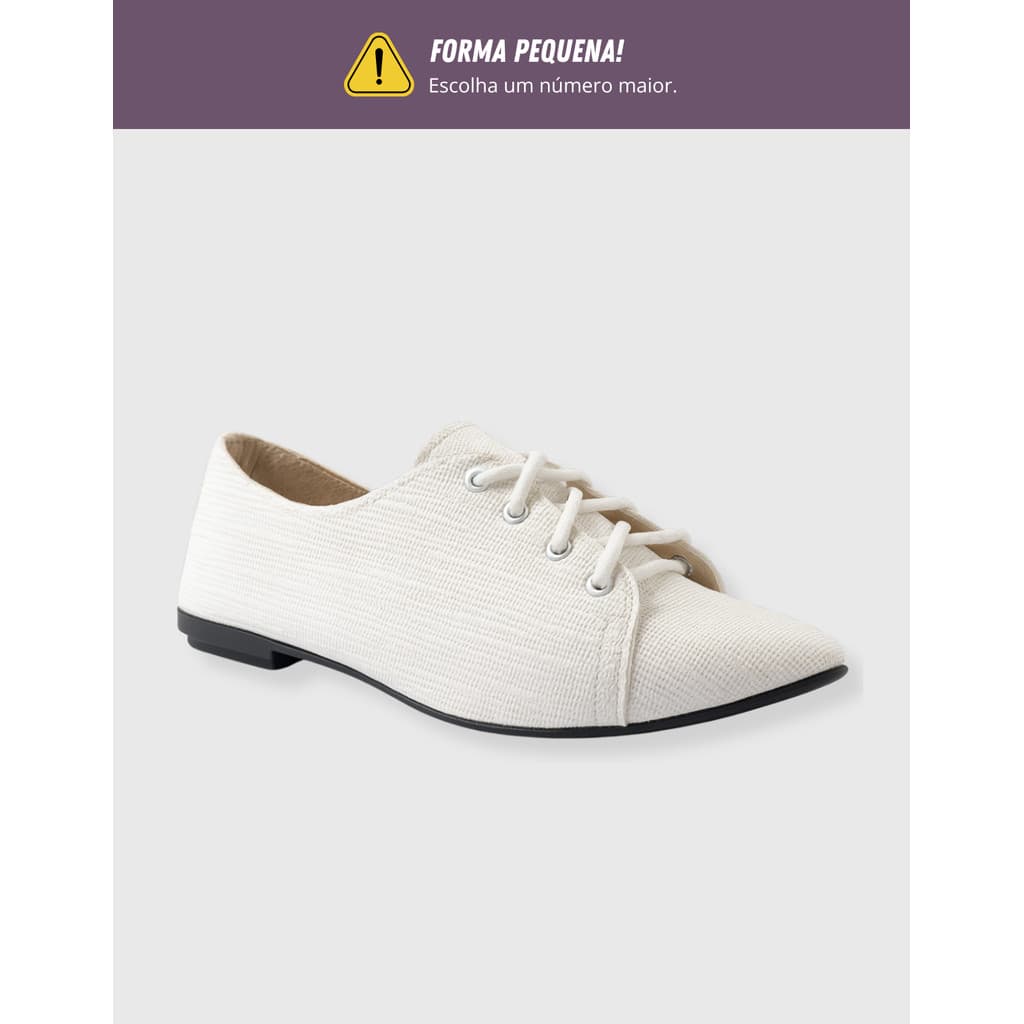 Tênis Feminino Bico Fino Oxford HELENA Casual Social Estilo Conforto Dia a Dia
