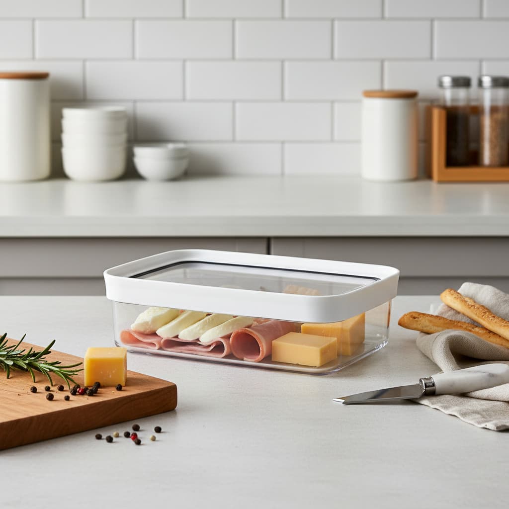 Pote Organizador De Geladeira Para Frios Com Vedação Queijo Pote para Mussarela